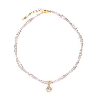 饰悟银饰双层缠绕珍珠项链女