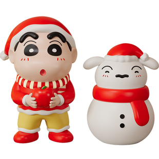 2026新款蜡笔小新手办摆件圣诞树女生礼物苹果雪人公仔桌面装饰品