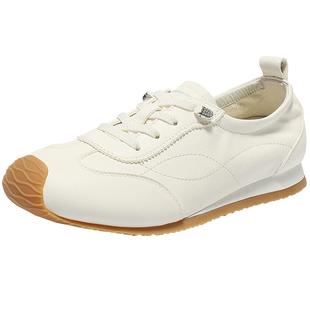 森达小白鞋女款春夏新款商场同款一脚蹬平底休闲白色运动鞋XQB01