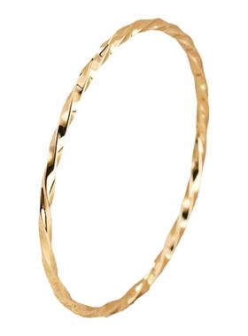 14K镀金极细螺纹麻花女戒小戒指