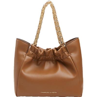 褶皱磁吸链条小托特包手提包