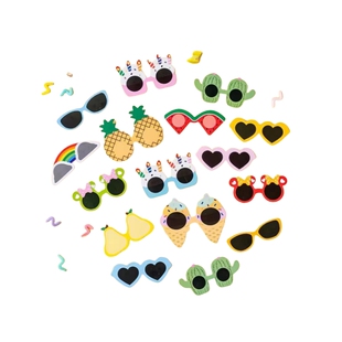 小红书同款卡片眼镜蛋糕装饰品墨镜儿童菠萝甜筒爱心生日派对插件