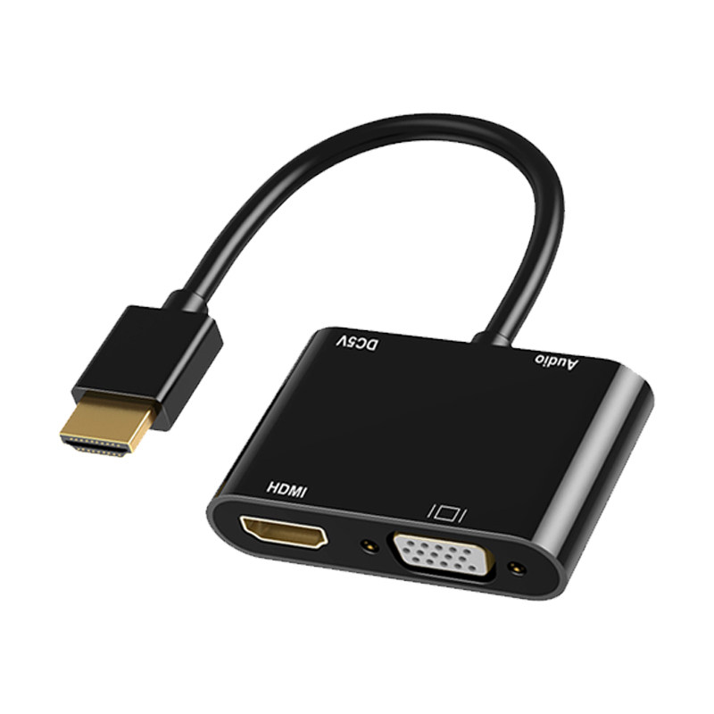 联珵HDMI转VGA+HDMI转接头一分二