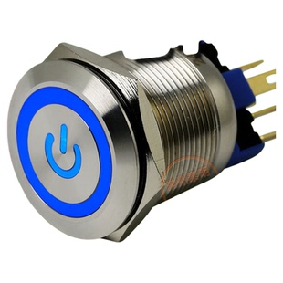 一佳GQ22-11EZPS自锁带灯金属不锈钢按钮开关电源标志22mm220V24V