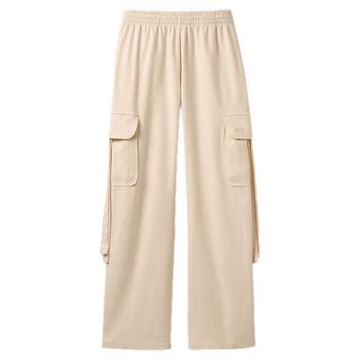 UGG秋季女士时尚舒适宽松纯色直筒工装裤中腰休闲裤长裤 1167389