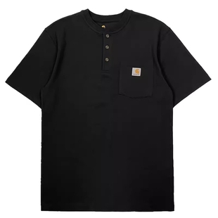 现货正品 Carhartt K84卡哈特亨利领口袋短袖T恤纯棉工装美式休闲