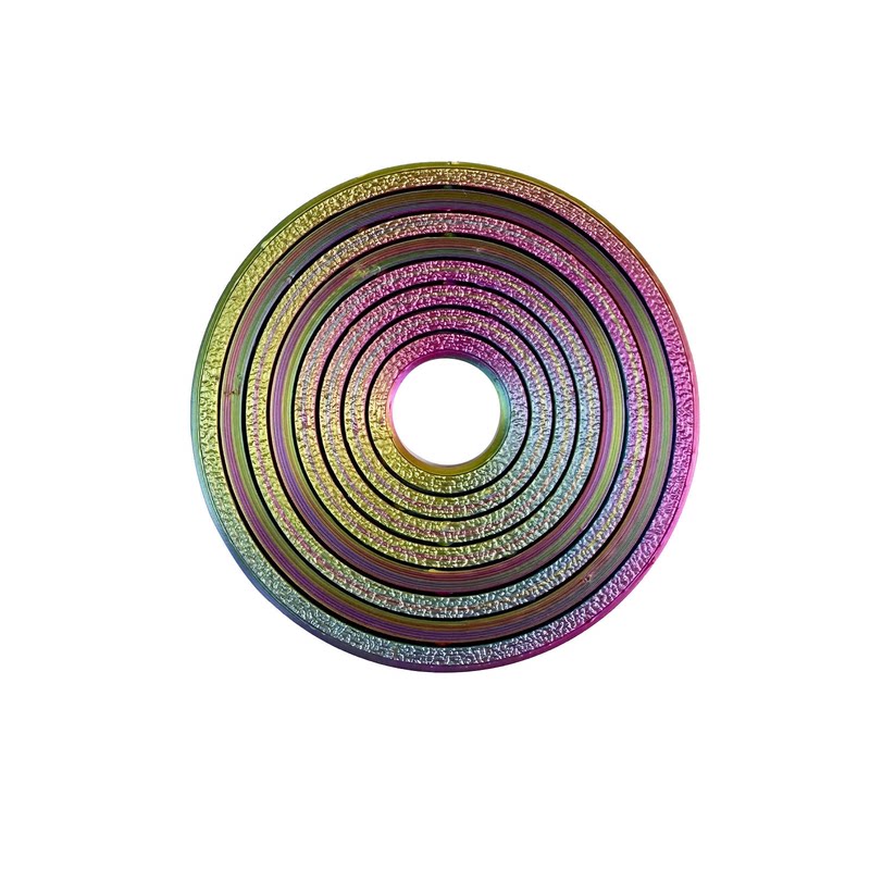 3D打印指尖陀螺永动仪彩色旋转减压指环8环解压新奇休闲玩具创意