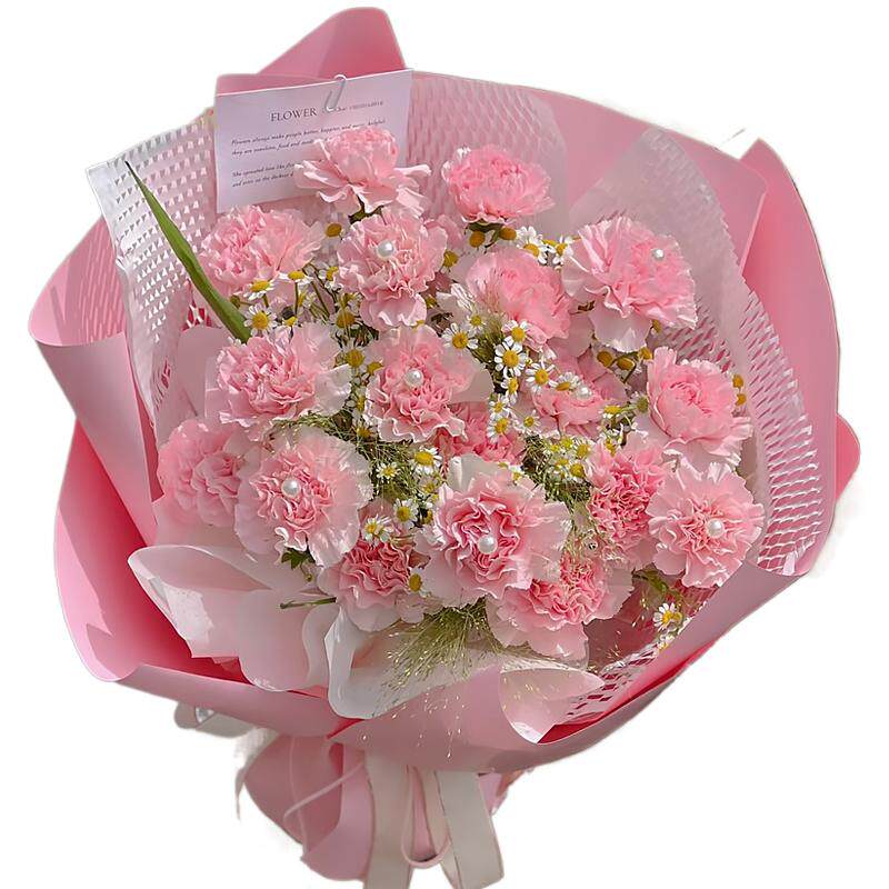 21朵康乃馨鲜花花束全国同城配送