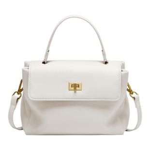 纳兰杜白色包包女士2025新款手提包高级感通勤斜挎小方包真皮女包