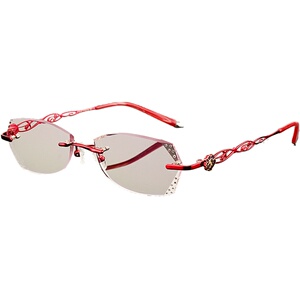 锐界近视眼镜框无框眼镜镶钻女神钻石切边眼镜镶钻眼镜可定制