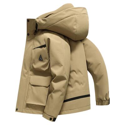 王一博同款鸭鸭短款工装羽绒服