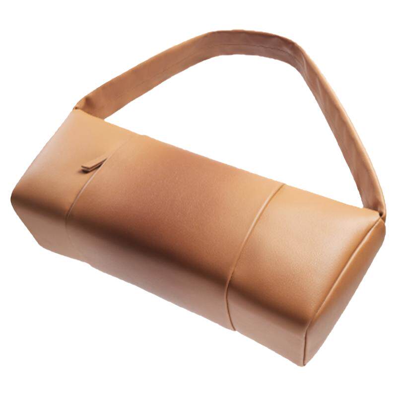 CREMAISH BAGUETTE 中号法棍包焦糖黄褐色头层牛皮革手提腋下包女