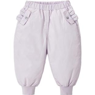 威尔贝鲁儿童羽绒裤冬保暖宝宝加厚裤子儿童羽绒服男女童滑雪冬装