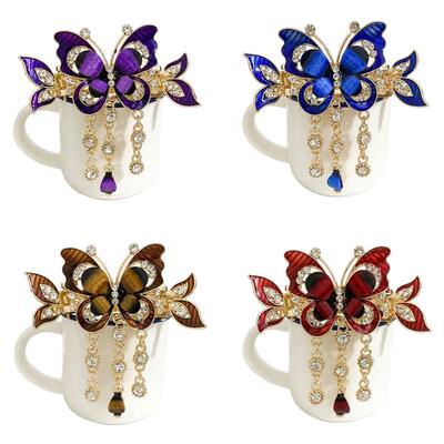 蝴蝶水钻流苏抓夹后脑勺高端发夹