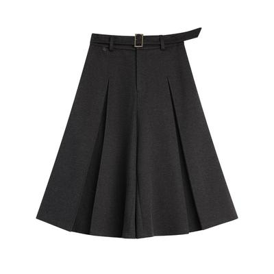 ELLE灰色格雷系设计感休闲裙裤