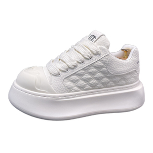 贝壳头小白鞋男厚底冬季时尚潮流超火内增高板鞋个性百搭运动休闲