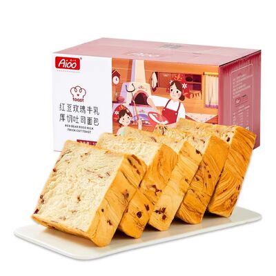 爱一百厚切吐司手撕面包整箱零食