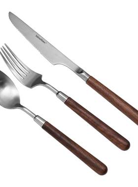 德国品牌胡桃木柄西餐刀叉套装
