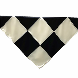 丝巾女小方巾黑白格子拼色韩国小领巾百搭春秋薄款围巾法式发带