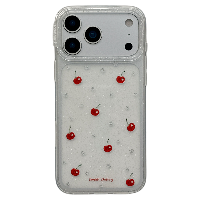 MoreRex 立体闪钻樱桃带链条适用苹果17手机壳iphone16promax新款15pro透明14防摔保护套13甜美17少女ins韩风