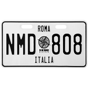 NOMAD自行车车牌安全反光装饰金属品英文数字复古配饰改装用