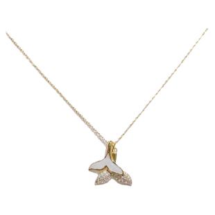 炫彩金海豚鱼尾项链14K简约清新小众一款两戴气质简约百搭锁骨链