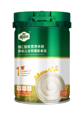 雅因乐婴儿辅食6个月二价铁米粉
