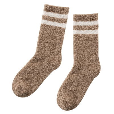 冬季保暖纯色毛绒男士家居袜子