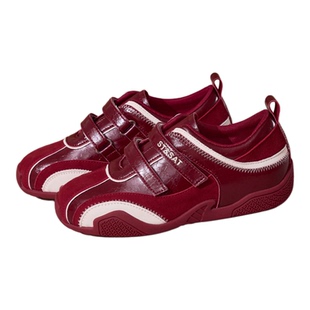 星期六红色厚底德训鞋女款2026新款女鞋秋季增高阿甘鞋软底运动鞋