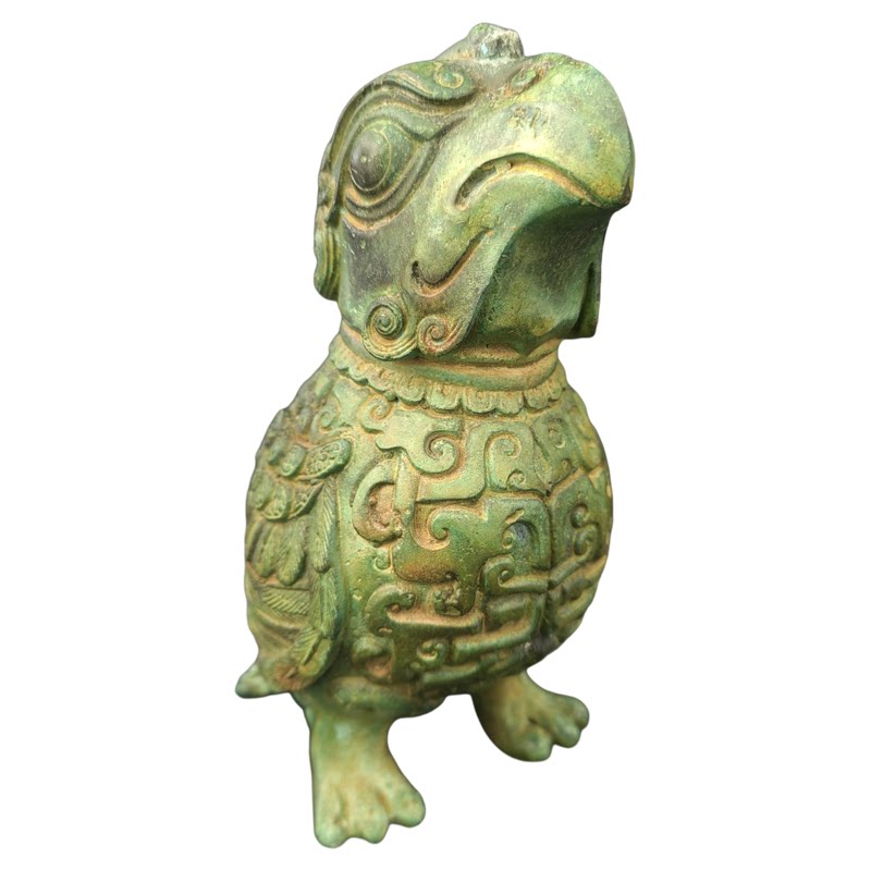 纯铜仿古青铜神鸟摆件
