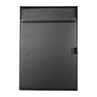 皮革A4会议夹垫板文件夹板定制会议垫板便签夹书写板商务办公黑色