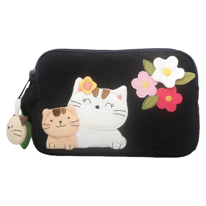 Kine猫棉布手拿精致卡通手机包