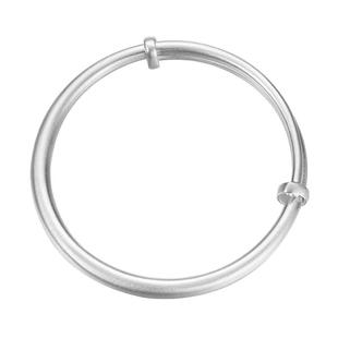 九乐足银999银手镯女年轻款古法传承推拉磨砂时尚银镯子送女友礼