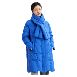 依伽依佳2023冬季新款气质保暖舒适中长款羽绒服外套女ESDY043