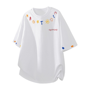 280g重磅纯棉短袖T恤男2026夏季新款宽松百搭情侣体恤衫男款上衣