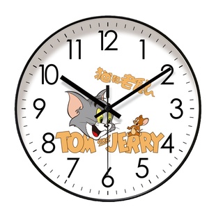 易普拉8002挂钟客厅时针简约猫和老鼠家用钟表现代静音扫秒石英钟
