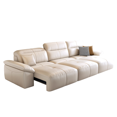 真皮电动沙发功能客厅直排双人三人位新款可调节伸缩可趟可睡两用