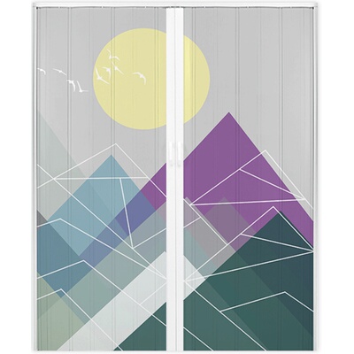 优诗曼pvc印花折叠门室内隔断