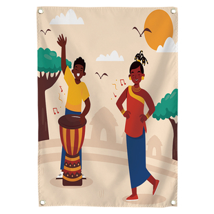 可定制非洲民族风墙饰背景布打击乐琴行墙布家居卧室客厅装饰挂布