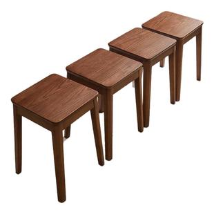 实木凳子方凳可叠放餐桌凳加厚家用客厅餐椅子高凳整装木板凳矮凳