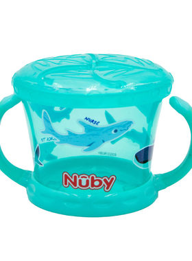 Nuby努比宝宝零食杯婴儿零食碗幼儿防泼洒带盖便携手柄儿童辅食盒