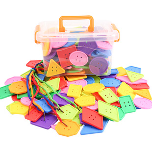 儿童纽扣宝宝益智玩具1一2岁3串珠子精细动作训练手指穿绳线积木