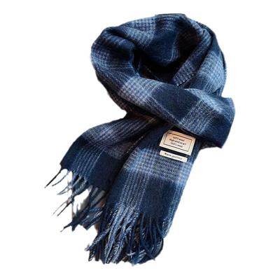 100%WOOL复古格子围巾围脖男女冬