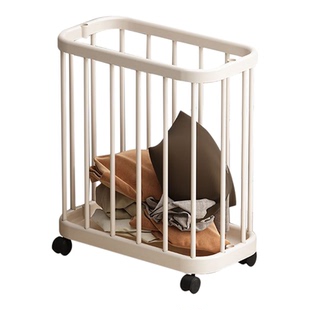 家用脏衣篮防水浴室瑜伽垫健身器材收纳筐大容量窄缝脏衣篓带轮子