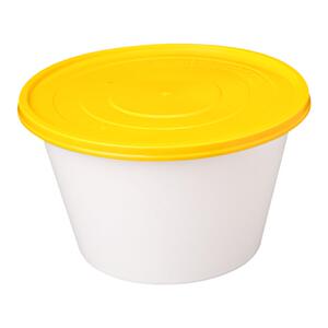 加厚黄盖圆型号塑料打包盒一次性