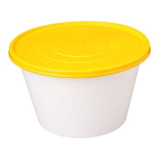 鑫雄盛一次性外卖餐盒方形打包盒圆形带盖黄盖白底汤碗塑料便当盒