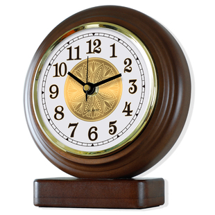 康巴丝实木座钟客厅家用静音时钟简约现代创意桌面坐装饰石英钟表