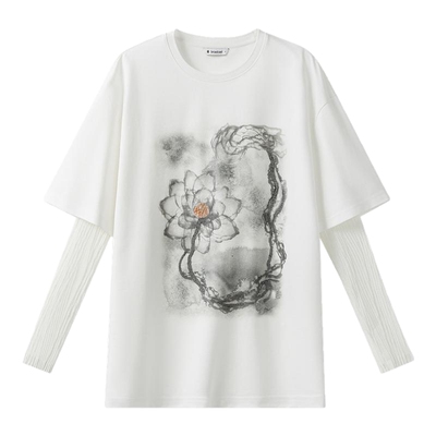 播商场同款国风印花航海短袖T恤女春夏宽松上衣BDS1YD1567