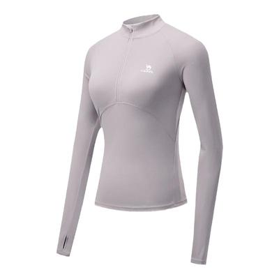 【速干防晒】骆驼运动速干T恤女2025春季新款立领户外健身骑行服