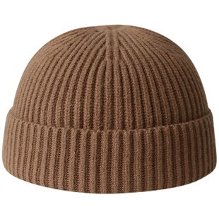 高品质圆顶瓜皮帽男士大头可戴弹性好针织雅痞帽秋冬保暖毛线帽女